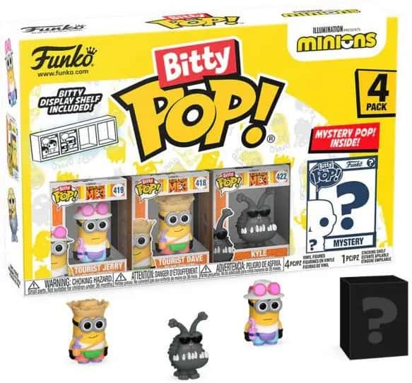 Minions Funko Bitty Pop! 4-Pack: Tourist Jerry / Tourist Dave / Kyle