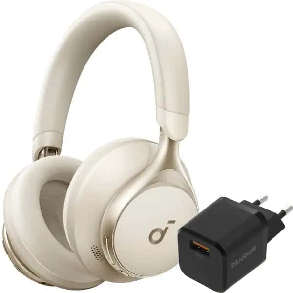 Soundcore Space One Zwart + BlueBuilt Quick Charge Oplader met Usb A Poort 18W Zwart