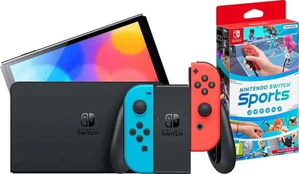 Nintendo Switch OLED Blauw/Rood + Nintendo Switch Sports