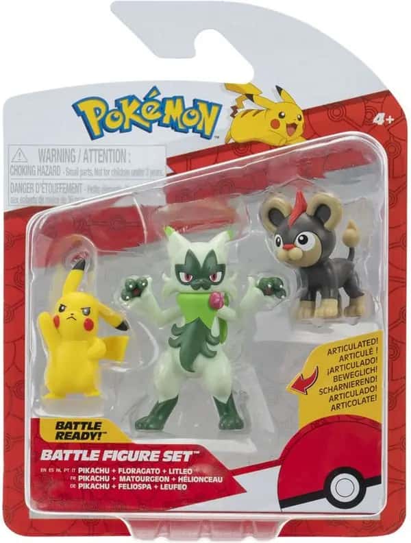Pokemon Battle Figure Pack - Litleo, Pikachu & Floragato