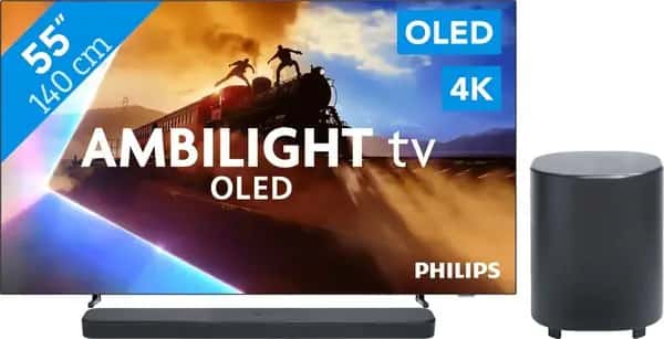 Philips Ambilight 55'' OLED760 4K (2025) + JBL Bar 500 M2 Zwart