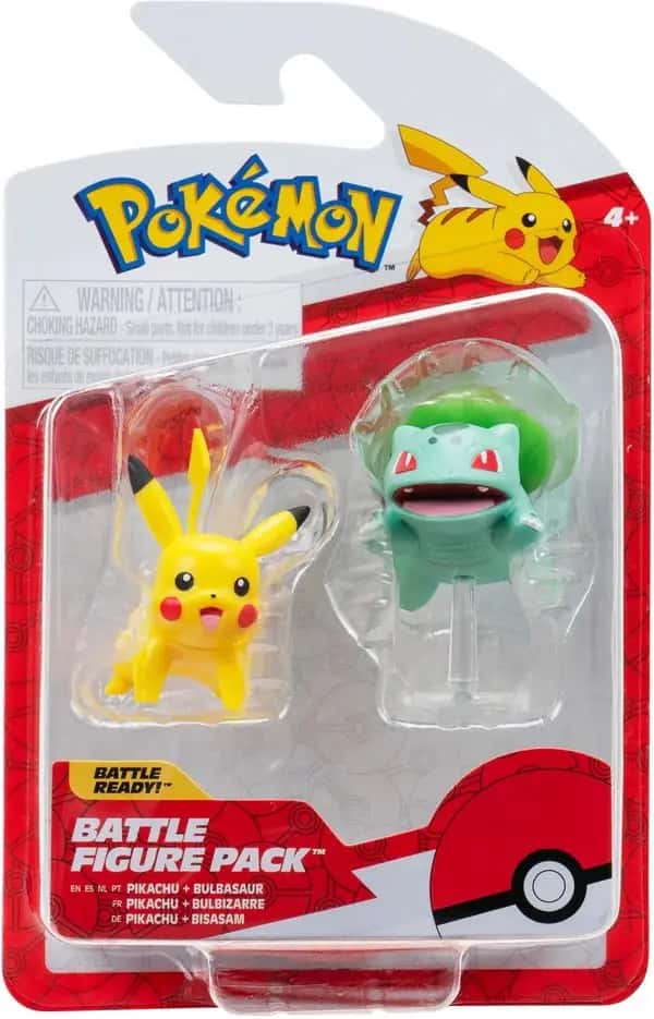 Pokemon Battle Feature Figure - Pikachu & Bulbasaur