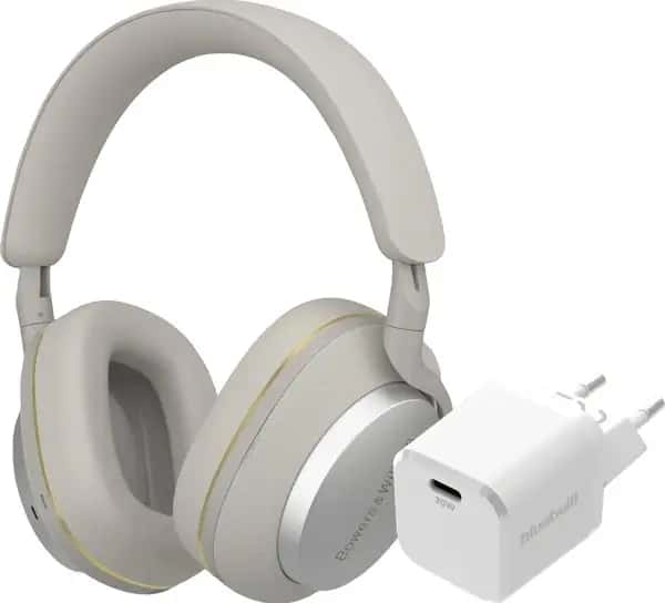 Bowers & Wilkins Px7 S2e Grijs + BlueBuilt Power Delivery Oplader met Usb C Poort 20W Wit