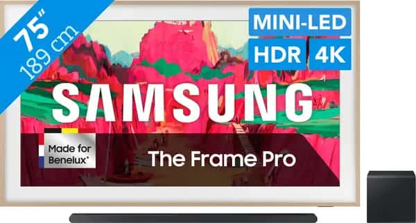 Samsung 75" The Frame Pro LS03FW (2025) + Samsung HW-S800D Zwart (2024)