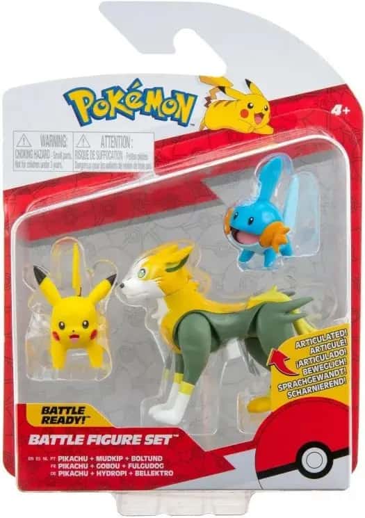 Pokemon Battle Figure Pack - Boltund, Mudkip, Pikachu