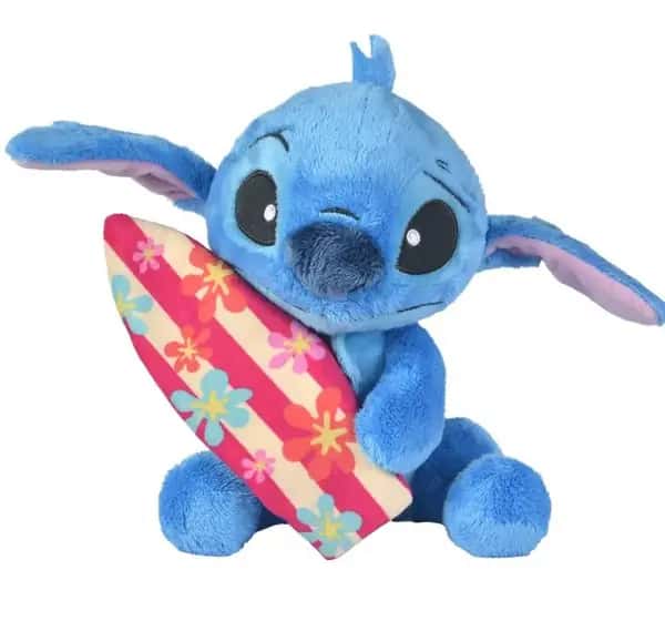 Stitch with Surfboard Pluche Knuffel (25 cm)