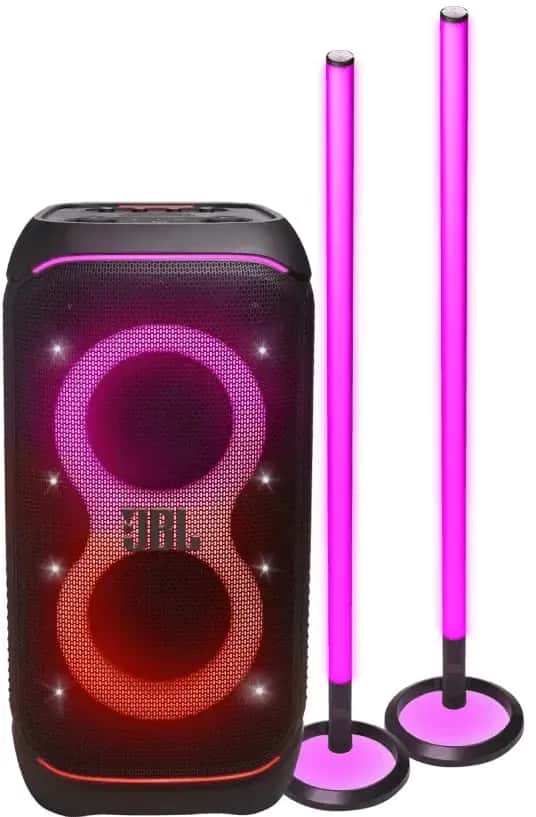 JBL Partybox 320 + 2x JBL Partylight Stick