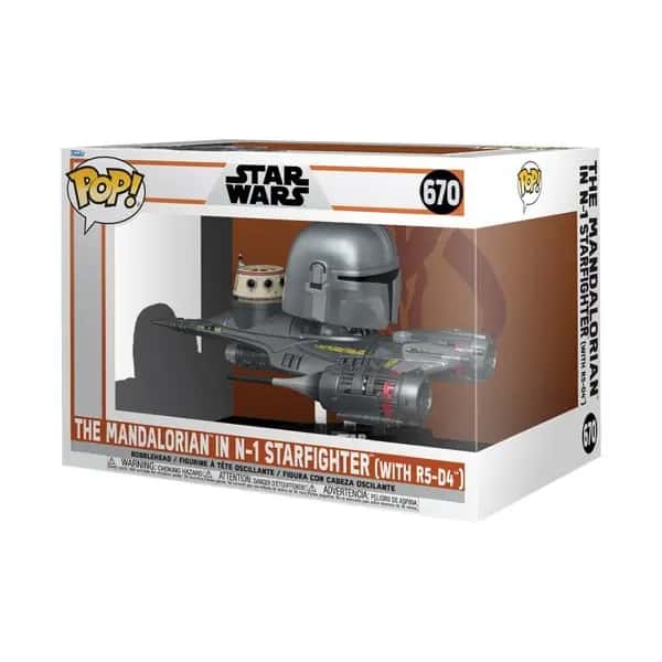 Star Wars Funko Pop Vinyl: The Mandalorian in N-1 Starfighter with R5-D4