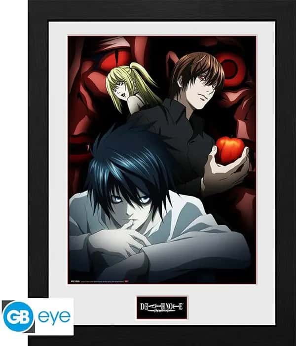 Death Note Framed Print - Light, L and Misa