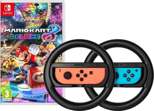 Mario Kart 8 Deluxe + BlueBuilt Stuurtjes voor Nintendo Switch