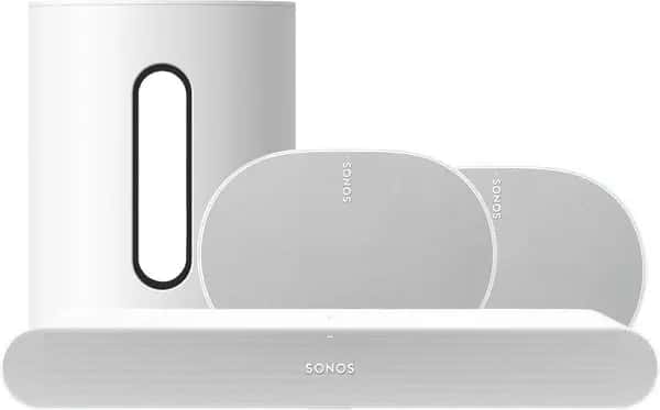 Sonos Ray Wit + 2x Era 300 Wit + Sub Mini Wit