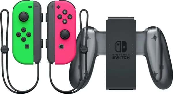 Nintendo Switch Joy-Con set Splatoon Groen / Roze + Nintendo Switch Joy-Con Charge Grip