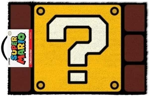 Super Mario Question Mark Block Door Mat