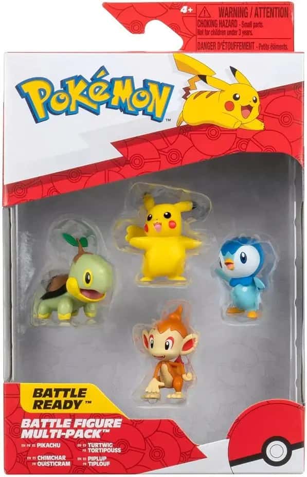 Pokemon Battle Figure - Multi Pack (Pikachu, Turtwig, Chimchar & Piplup)