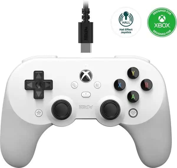 8BitDo Pro 2 Wired Xbox Gamepad - White (Hall Effect)