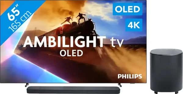 Philips Ambilight 65'' OLED760 4K (2025) + JBL Bar 800 M2 Zwart