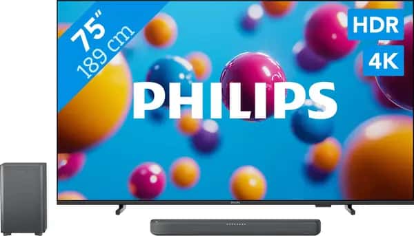 Philips Ambilight 75'' PUS7000 4K (2025) + Philips TAB5309