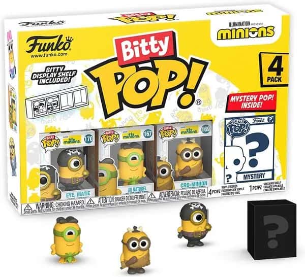 Minions Funko Bitty Pop! 4-Pack: Eye, Matie / Au Naturel / Cro-Minion