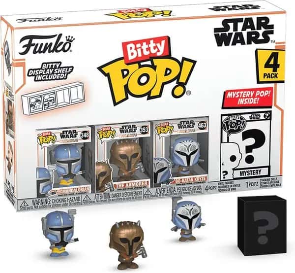 Star Wars: The Mandalorian Funko Bitty Pop! 4-Pack: Heavy Infantry Mandalorian / The Armorer / Bo-Katan Kryze