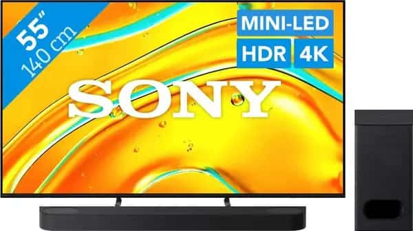 Sony Bravia 5 55" XR Mini-led (2025) + Sony Bravia Theatre Bar 6 Zwart