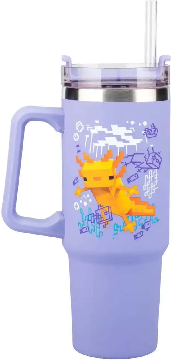 Minecraft - Axolotl Purple Travel Cup with Straw