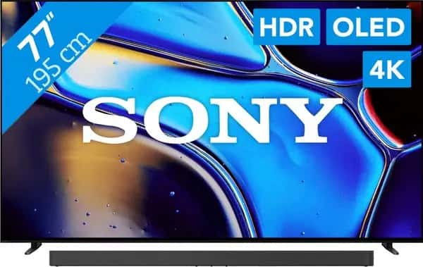 Sony 77'' Bravia 8 OLED 4K (2024) + Sony Bravia Theatre Bar 9 Zwart