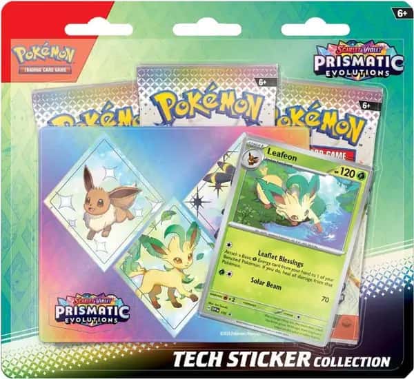 Pokemon TCG Prismatic Evolution Tech Sticker Collection - Leafeon