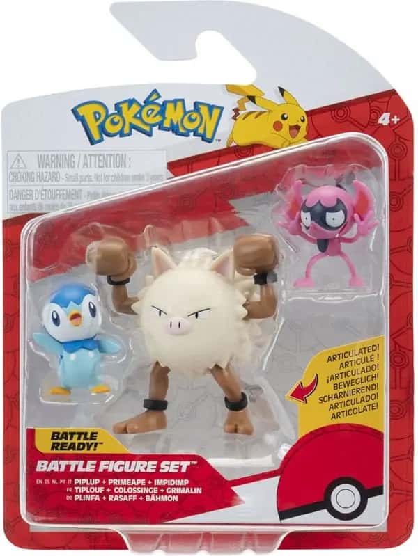 Pokemon Battle Figure Pack - Impidimp, Piplup & Primape