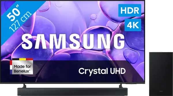 Samsung 50" Crystal UHD U8070F (2025) + Samsung HW-B66CF Zwart
