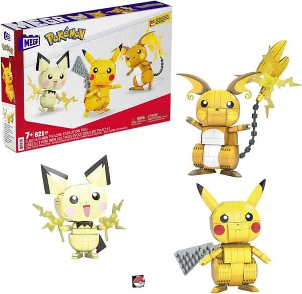 Mega Construx Pokemon - Build & Show Pikachu Evolution Trio