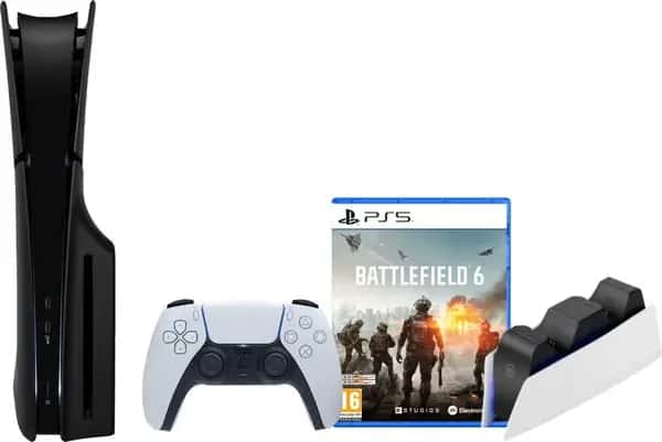 PlayStation 5 Slim Disc Edition + Battlefield 6 + Covers Zwart