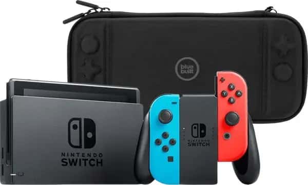Nintendo Switch Rood/Blauw + BlueBuilt Beschermhoes