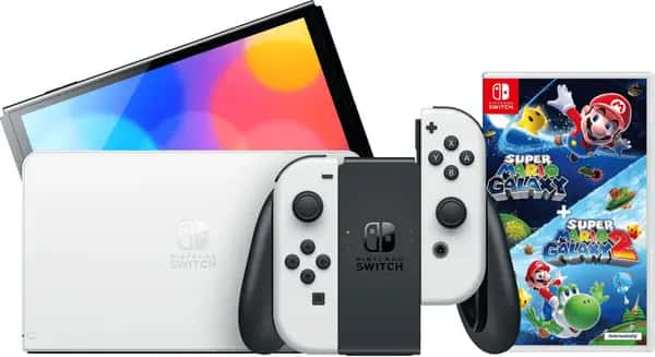 Nintendo Switch OLED Wit + Super Mario Galaxy 1+2