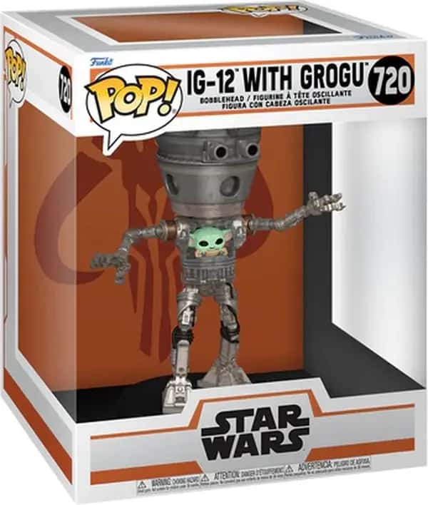 Pop Deluxe: Star Wars: The Mandalorian - IG-12 With Grogu Funko Pop #720