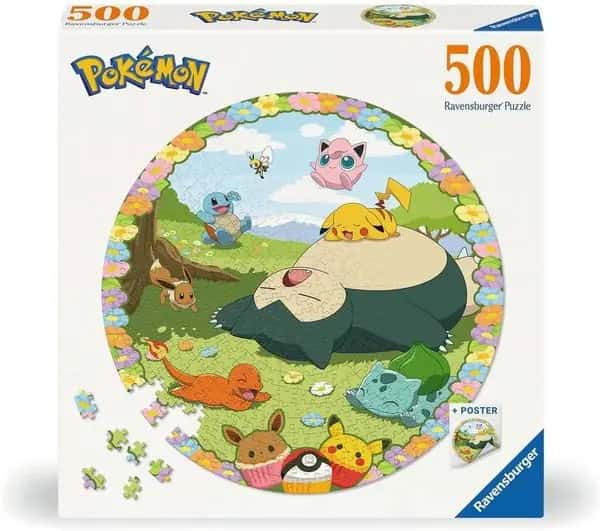Pokemon Round Jigsaw Puzzle - Flowery Pokémon (500 pc)