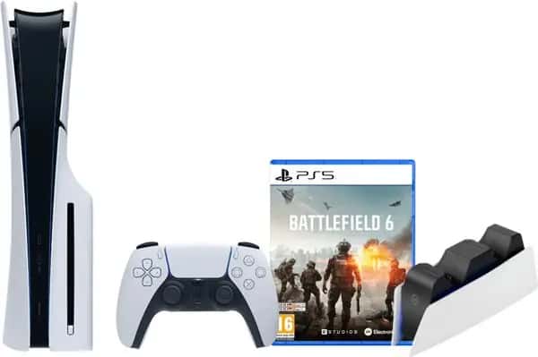 PlayStation 5 Slim Disc Edition + Battlefield 6 + Oplaadstation