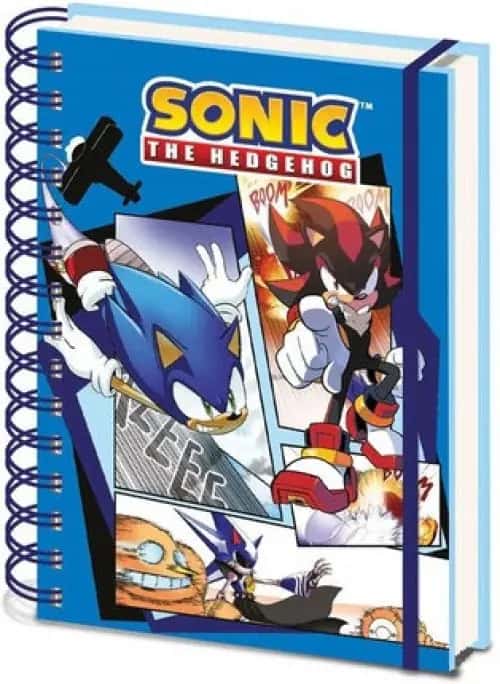 Sonic the Hedgehog A5 3D Notebook - Comic Strip Jump Out