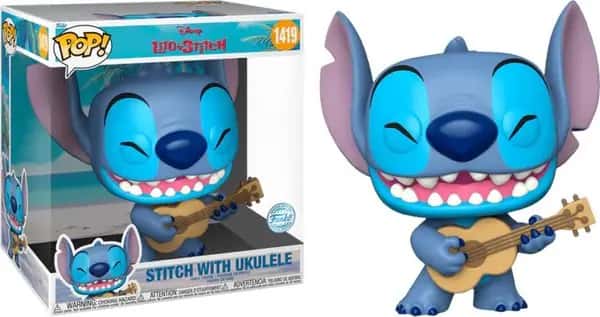 Disney Lilo & Stitch Jumbo Funko Pop Vinyl: Stitch with Ukulele (Special Edition)