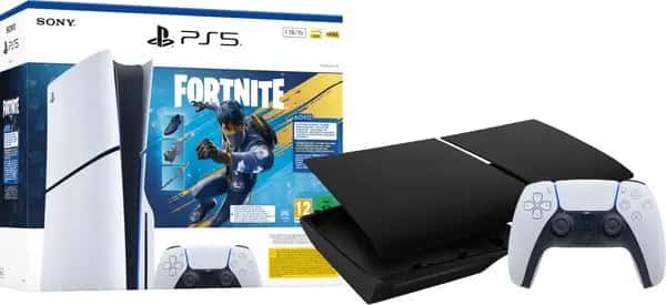 PlayStation 5 Slim Disc Edition Fortnite bundel + Covers Zwart + Extra Controller Wit