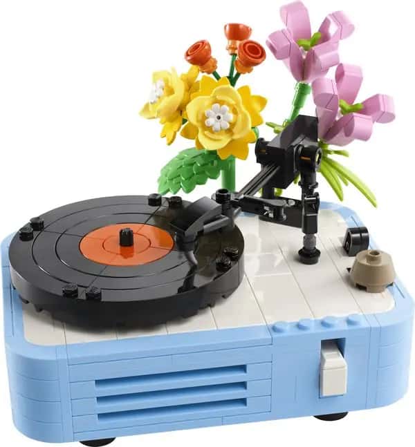 Platenspeler met bloemen