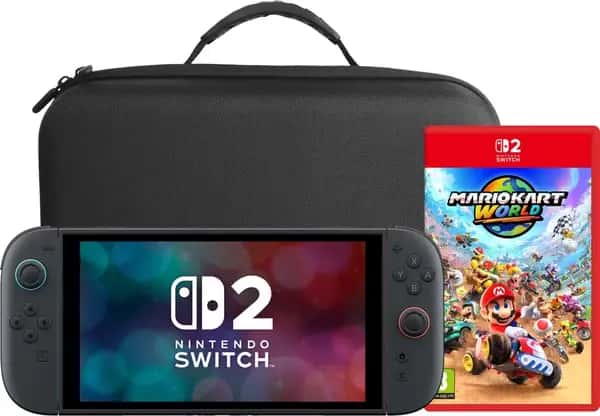 Nintendo Switch 2 + Mario Kart World + BlueBuilt beschermhoes