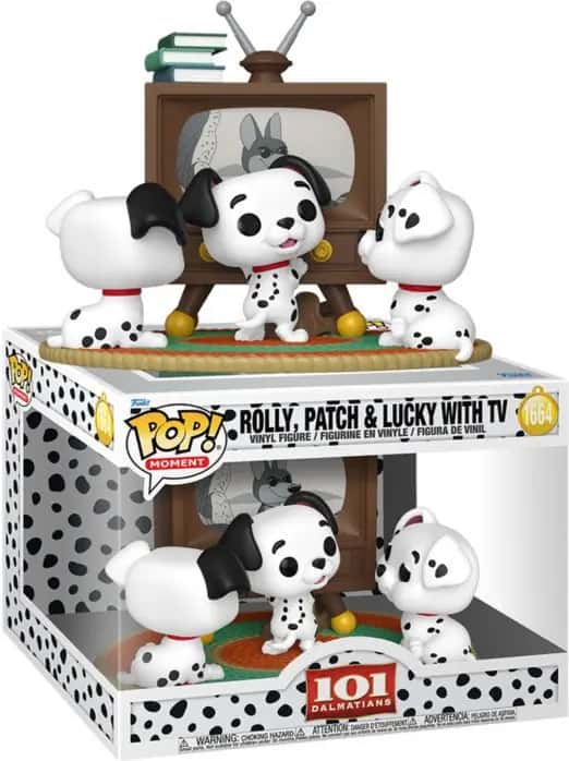Disney 101 Dalmatians (1961) Funko Pop! Moment Vinyl: Rolly, Patch & Lucky with TV