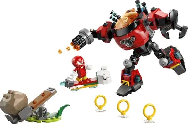 Knuckles vs. Dr. Eggman Egg Crusher mecha